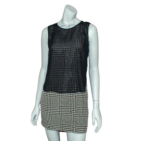 Rag & Bone Size 2 100% Silk Dress Zig Zag with Sheer top - Picture 1 of 8
